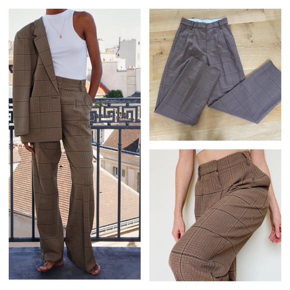 Aritzia Wilfred Santos Pants Plaid Wide 